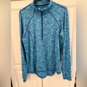 Xersion Blue Patterned Slim Fit Top